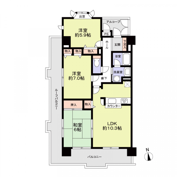 ラビデンス松ケ根Ｓ館の間取図