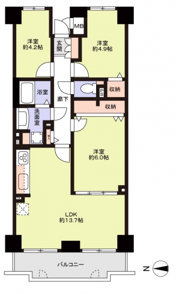 コスモ北野田の間取図