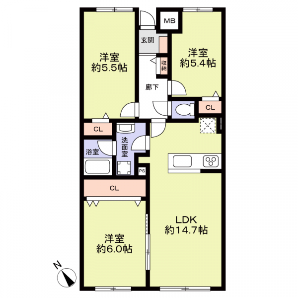 コスモ塩屋の間取図