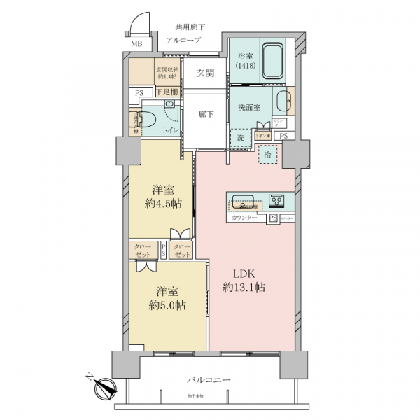マスターズマンション苦楽園　中楽坊の間取図