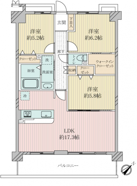 西宮名塩ウインディヒルズＩ番館の間取図