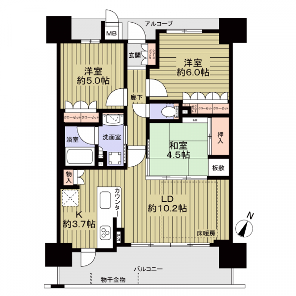 アークレジデンス弁天町の間取図