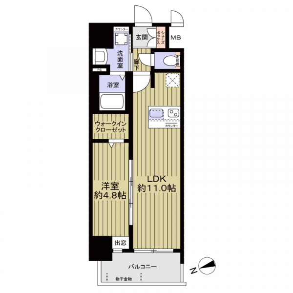 プレサンスＴＨＥ高岳の間取図