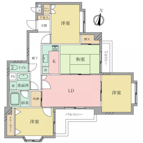 ロマネスク長尾第２の間取図