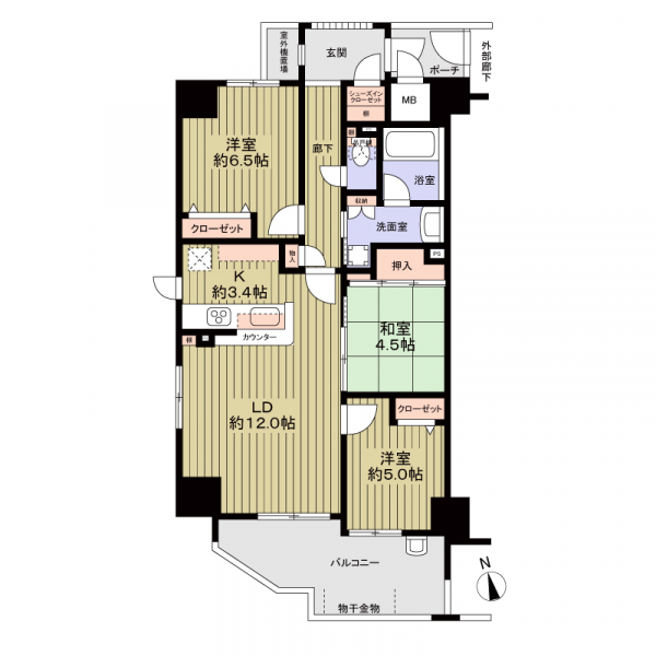 サーパス松屋町筋の間取図