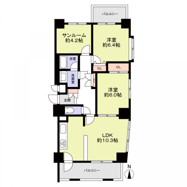 グリーンハイツ庄内通の間取図