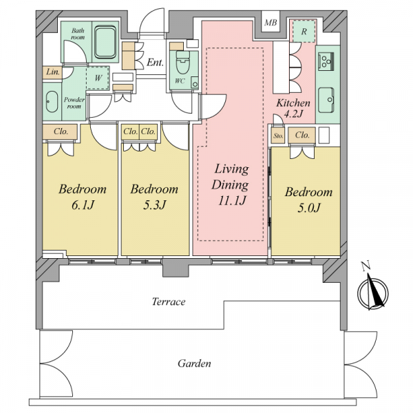 ザ・パークハウス弦巻の間取図