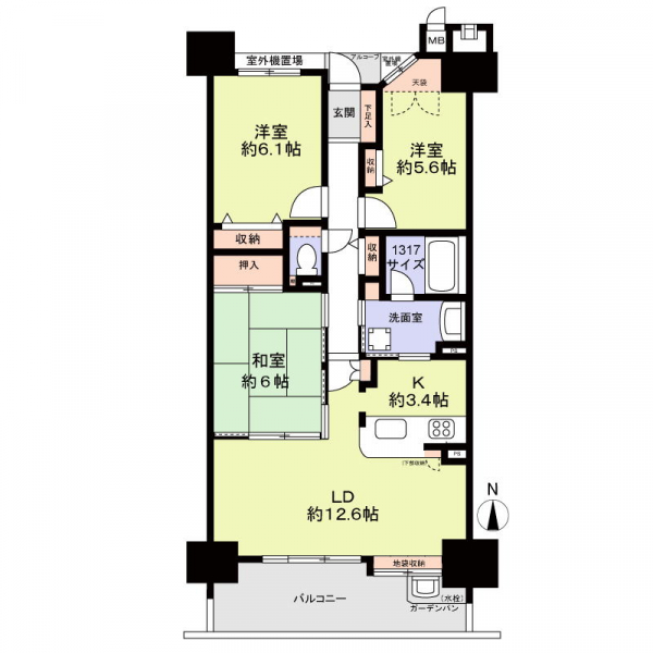 エスポア円上の間取図