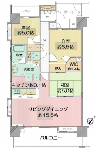 藤和シティホームズ鵠沼東の間取図