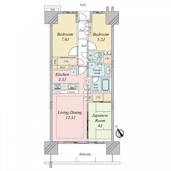 AQUA VISTAの間取図