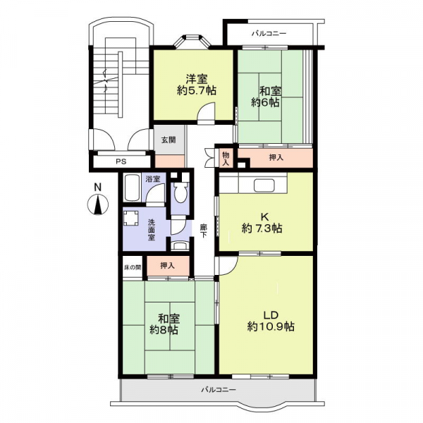 タウン白金1号棟の間取図
