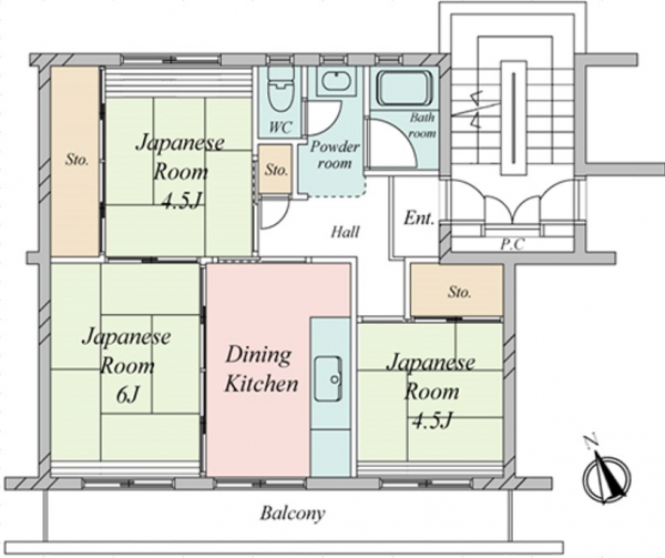 芝山団地２号棟の間取図