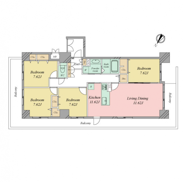 マリナタウンウエーブコースト７番館の間取図