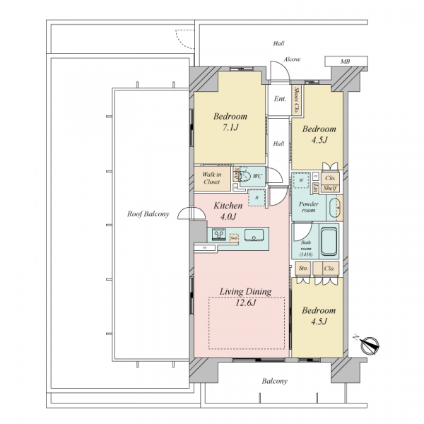ジェイグランシティ塚本の間取図