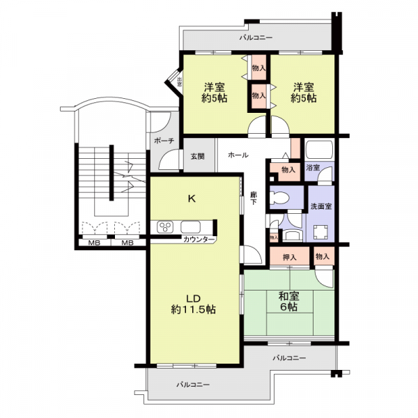 御池台第３住宅２５棟の間取図