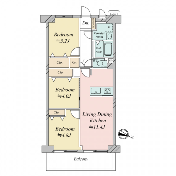 カネボウ新大阪第二グリーンマンションの間取図