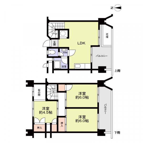 天白第三住宅1号棟の間取図
