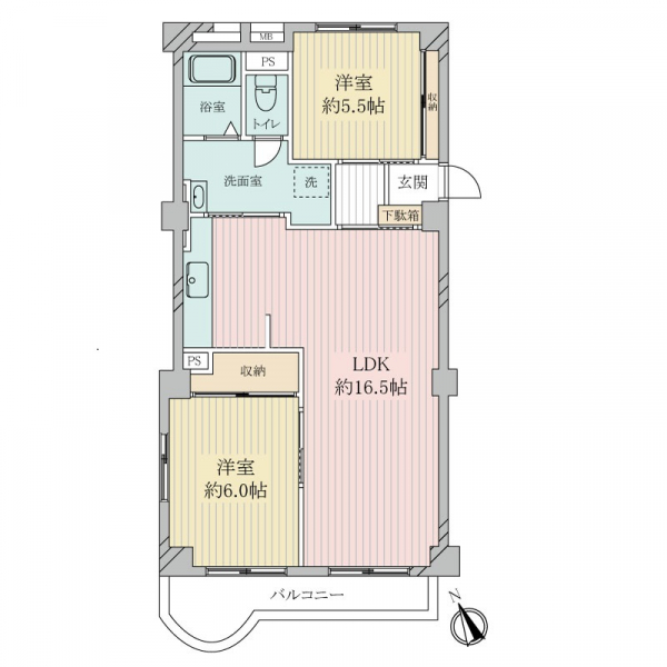 桜台ハイツ参号棟の間取図