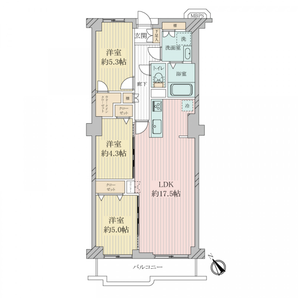 寝屋川コーポラスの間取図