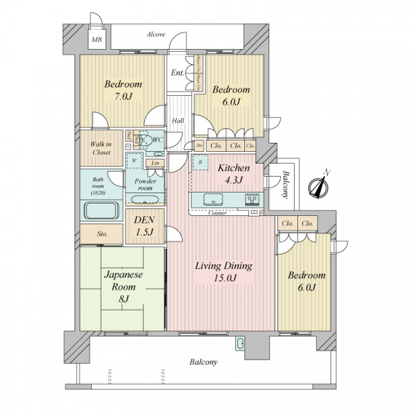 リーデンススクエア枚方くにみ坂の間取図