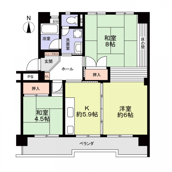 東大路高野第２住宅８棟の間取図