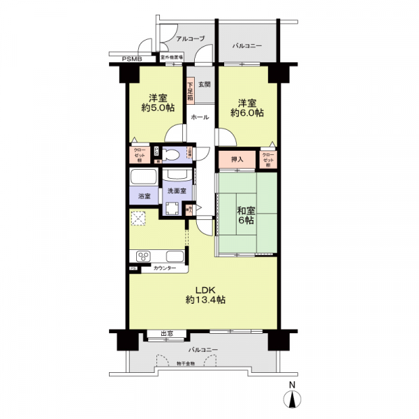 ラビデンス江松の間取図