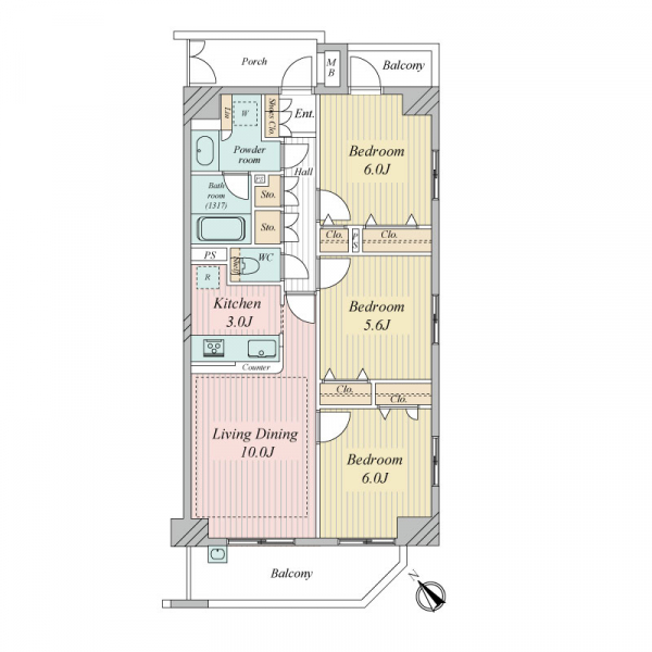 日神パレステージ下赤塚の間取図