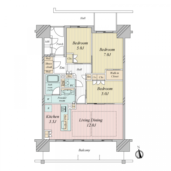 ルネグラン四天王寺の間取図