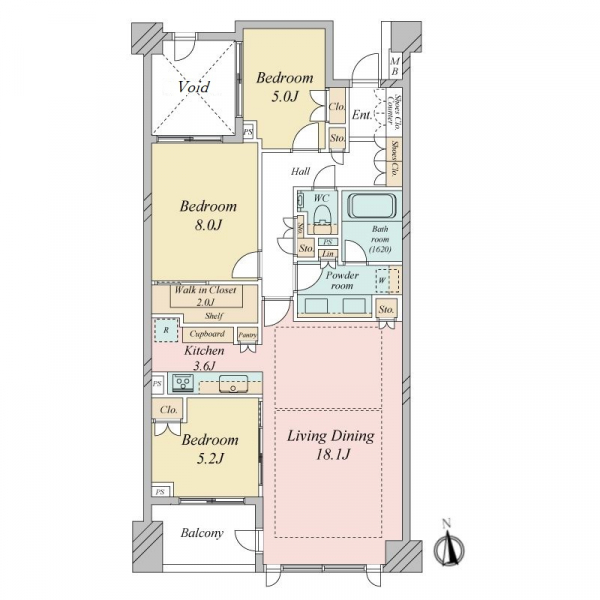 パークホームズ文京小日向ザレジデンスの間取図