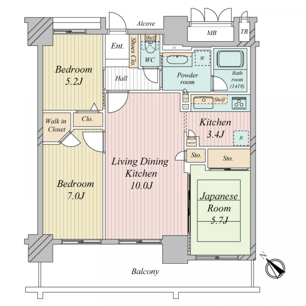 アップルタワー東京キャナルコートの間取図