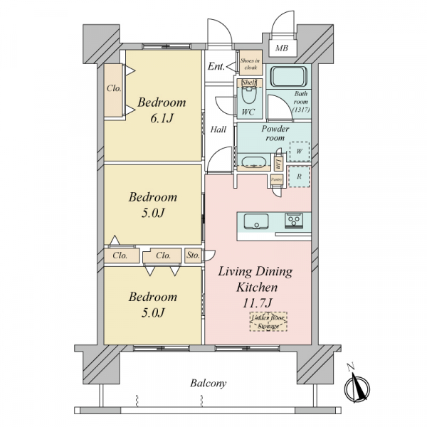 ドルチェヴィータ福島の間取図