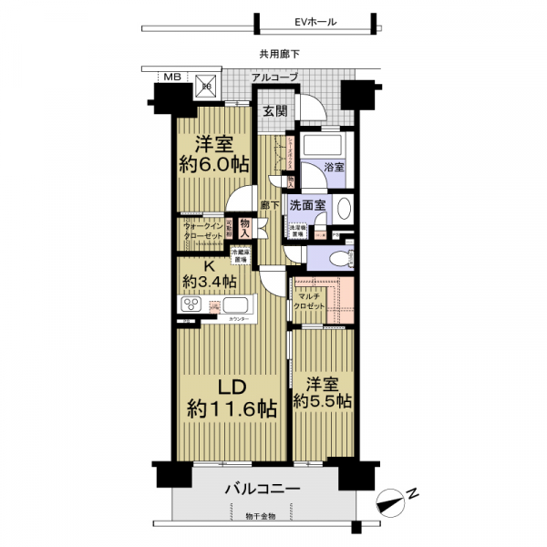 シエリア須磨鷹取の間取図