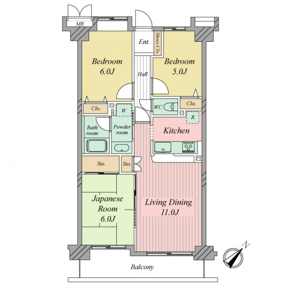 メイツ武蔵小杉富士見台の間取図