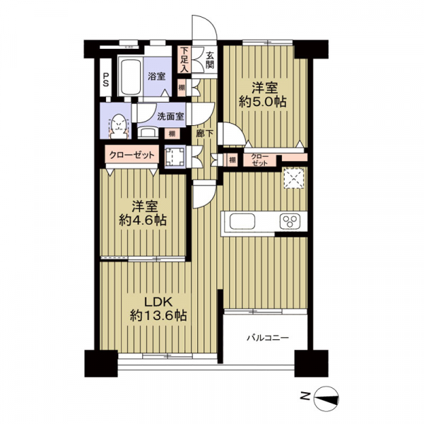 豊玉南住宅の間取図