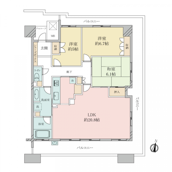 パークホームズ福島エルグレースの間取図