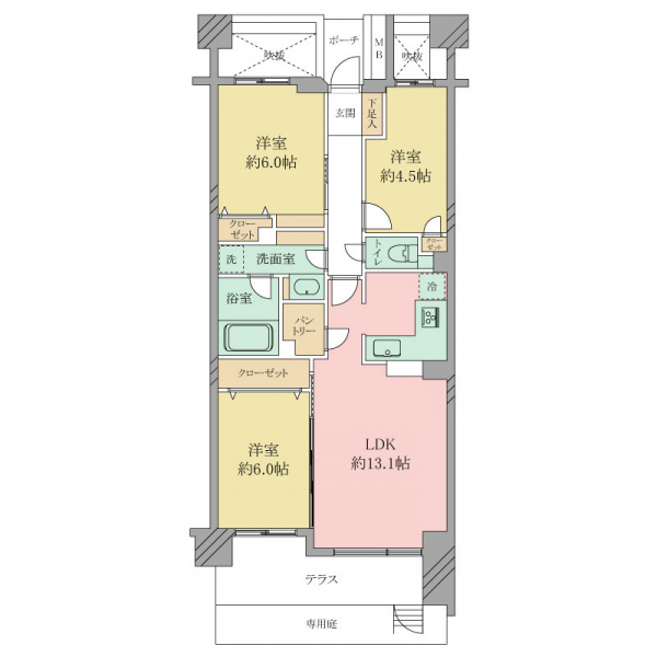 藤沢パーク・ホームズ弐番館の間取図