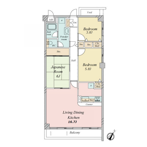 マック市川コート2の間取図