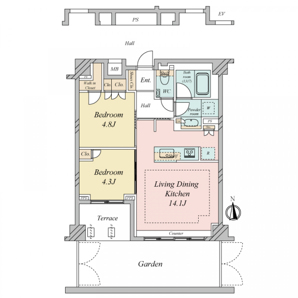 ディアナコート大森山王の間取図