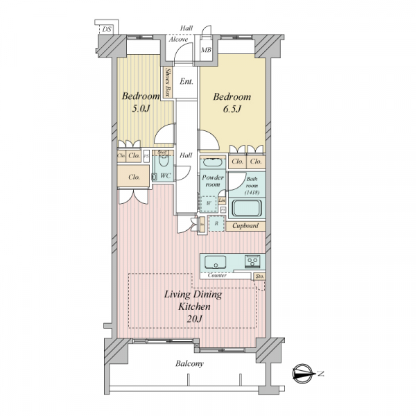 イーグルコート御池高瀬川の間取図