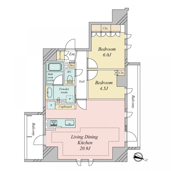 オープンレジデンシア小岩ステーションフロントの間取図