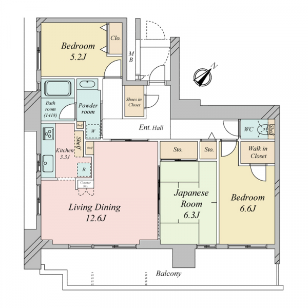 アイランドタワースカイクラブの間取図