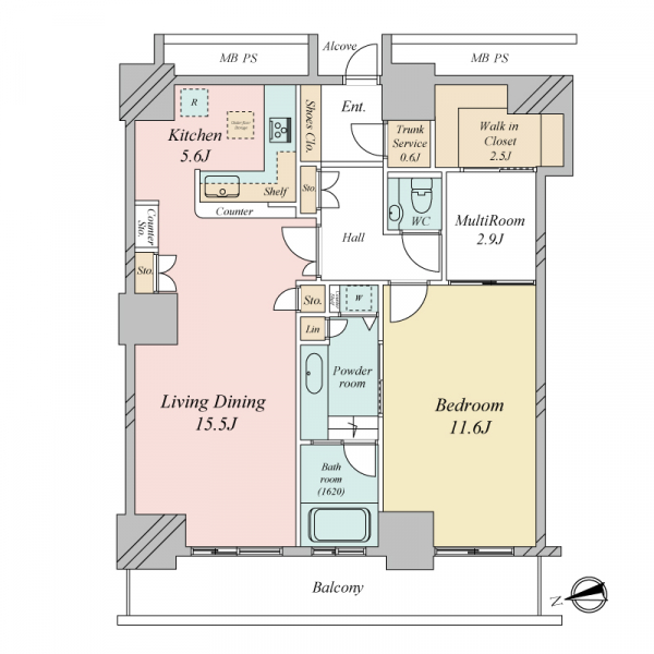 Ｗコンフォートタワーズ　ウエストの間取図