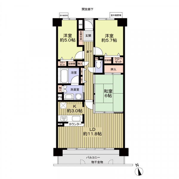グラン・コート鳴海の間取図