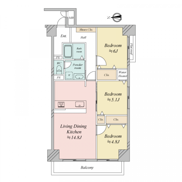 クローバーハイツ阿波座の間取図