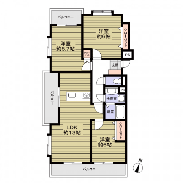 ダイアパレス上社第2の間取図