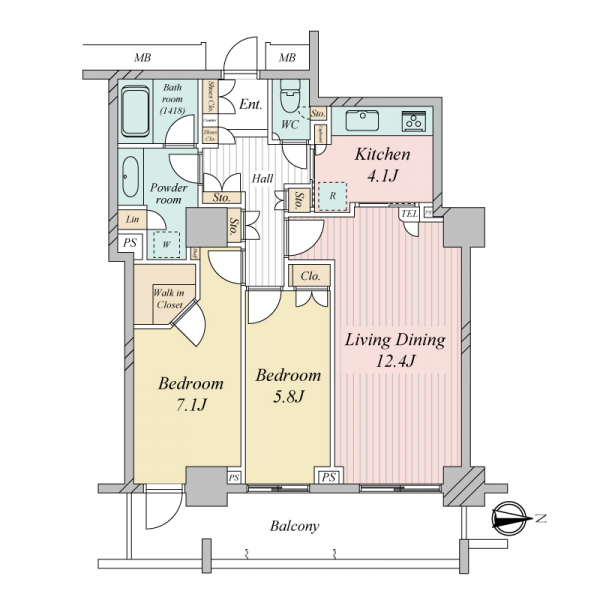 キャナルワーフタワーズウエストの間取図