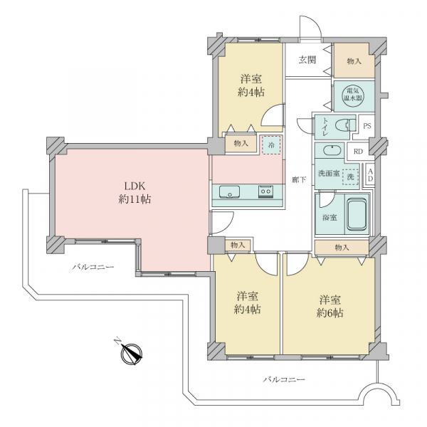 甲子園スカイハイツの間取図