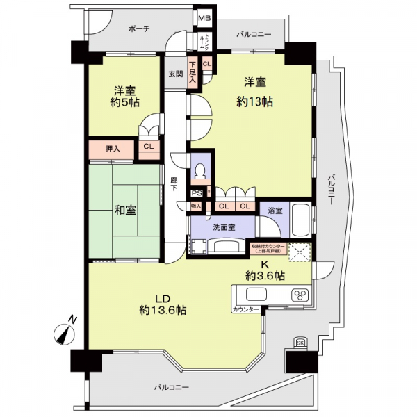 ベレーサ山手通の間取図