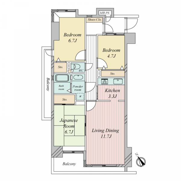 サーパス六高台の間取図