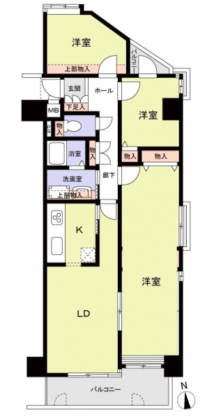 瓢箪山グリーンハイツの間取図